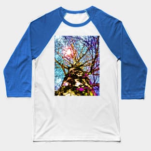 Birch Tree Looking Up Baseball T-Shirt